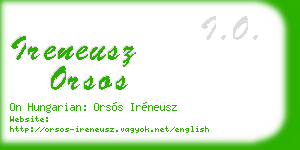 ireneusz orsos business card